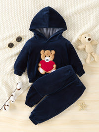Baby Boys And Girls Cute Hooded Cartoon Bear 