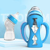 Glass Baby Bottle Straw Drop-resistant Water Drink Bottles